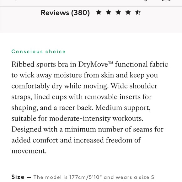 H&M - Seamless Sports Bra in DryMove - Picture 6 of 7